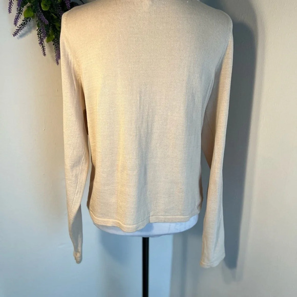 Chicos,1,(US M) Long sleeve front zip open embroidered linen /viscose cardigan - Picture 6 of 8